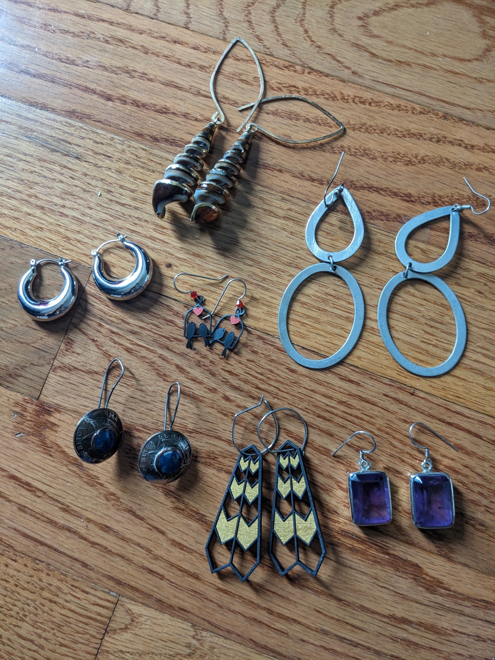 Assorted Women's Silver and Gold Tone Earrings - Mixed Colors
